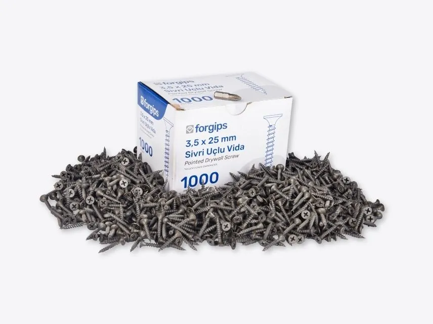 Alçıpan Vidası Sivri Uçlu