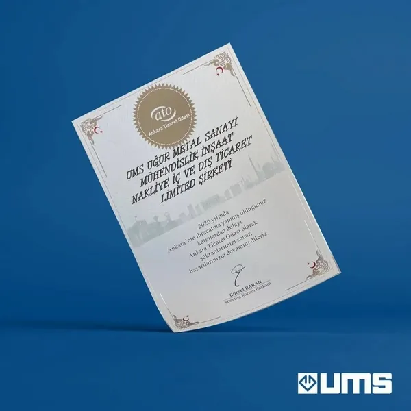 Remerciements de la Chambre de Commerce d'Ankara à UMS